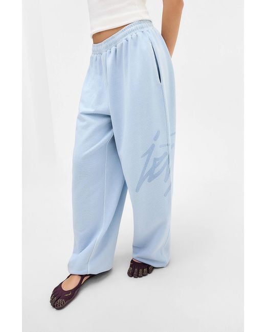 iets frans Ice Blue Script Logo Baggy Joggers