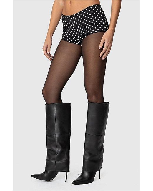 Edikted Black Maxene Polka Dot Micro Shorts