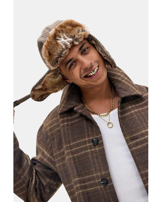 '47 Brown Uo Exclusive Houndstooth Trapper Hat for men