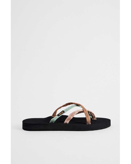 Teva White Multi-brown Olowahu Sandals Uk 3 At Urban Outfitters