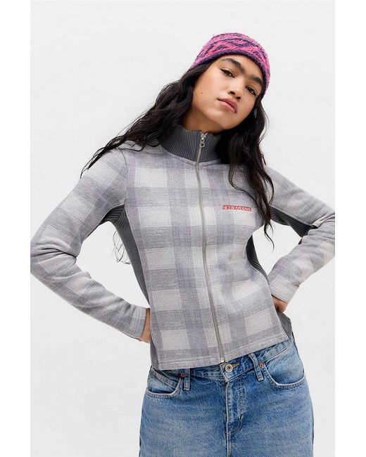 iets frans Gray Check Trip Track Top