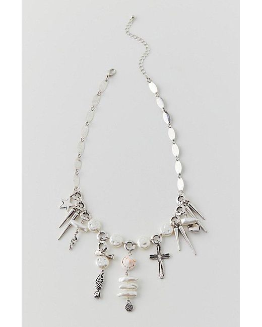 Urban Outfitters Pink Karma Charm Necklace