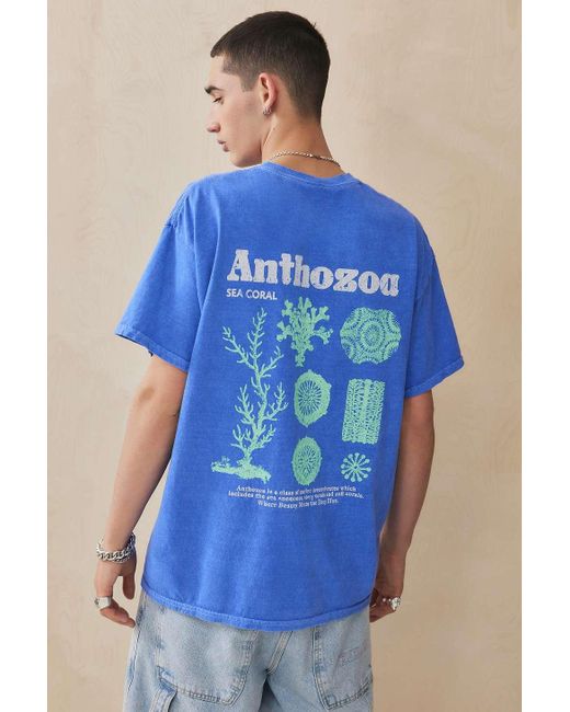 Urban Outfitters Uo Blue Anthozoa T-shirt for men