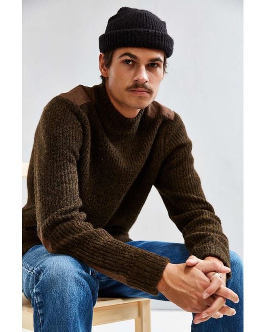 Stussy Brown Mock Neck Military Sweater for men