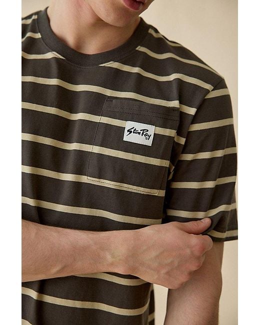 Stan Ray Brown Stripe Pattern Tee for men