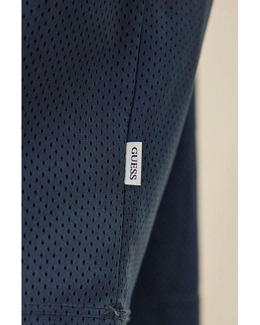 Guess Blue Double Layer Mesh Tee for men