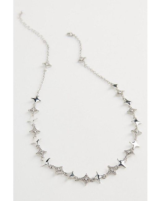 Urban Outfitters Natural Matteo Iced Pointed Chain Necklace for men