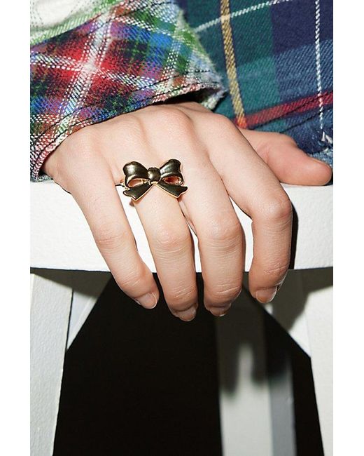 Urban Outfitters Black Bow Ring