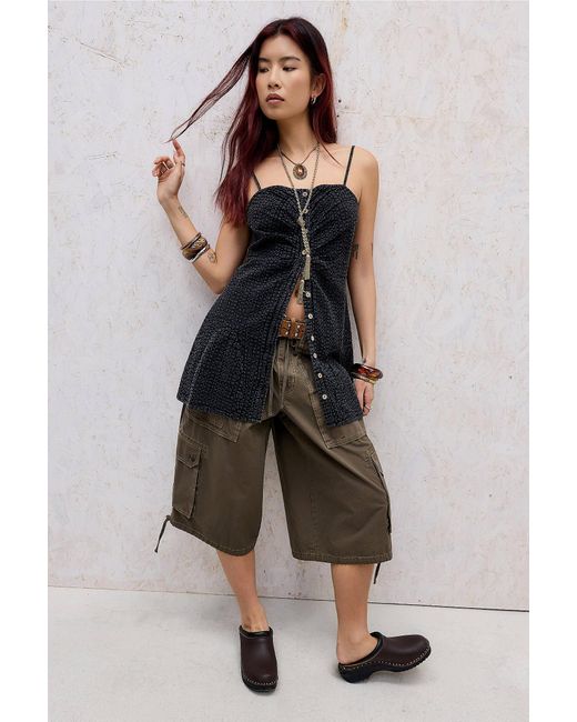 BDG Black Syd Button-through Mini Dress