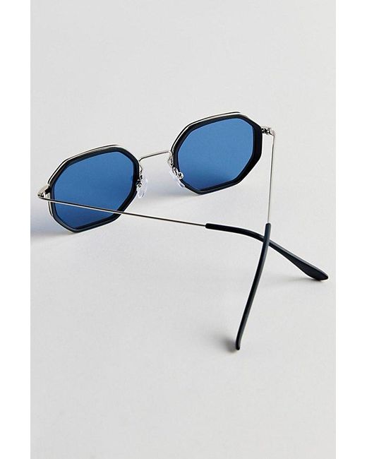Urban Outfitters Blue Wells Combo Hex Sunglasses for men