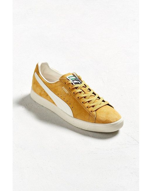 PUMA Suede Clyde Premium Core Sneaker in Yellow for Men | Lyst
