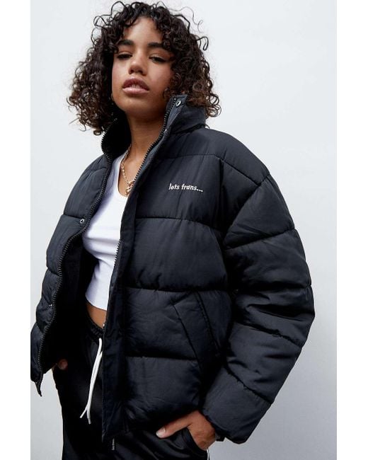 iets frans Black 90s Sport Puffer Jacket