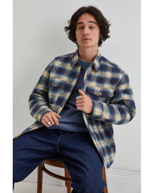 BDG Cotton Brushed Plaid Quilted Shirt 