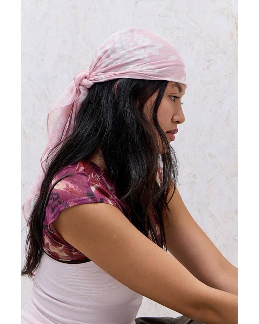 Urban Outfitters Pink Uo Paisley Skull Scarf