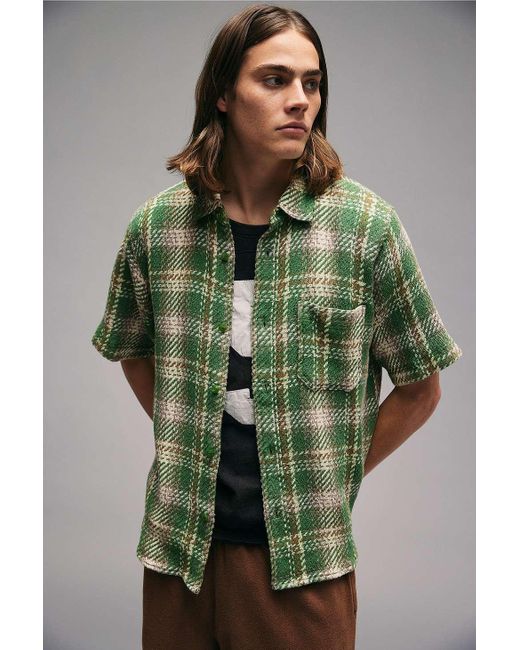 BDG Green Freddie Check Shirt M At Urban Outfitters for men