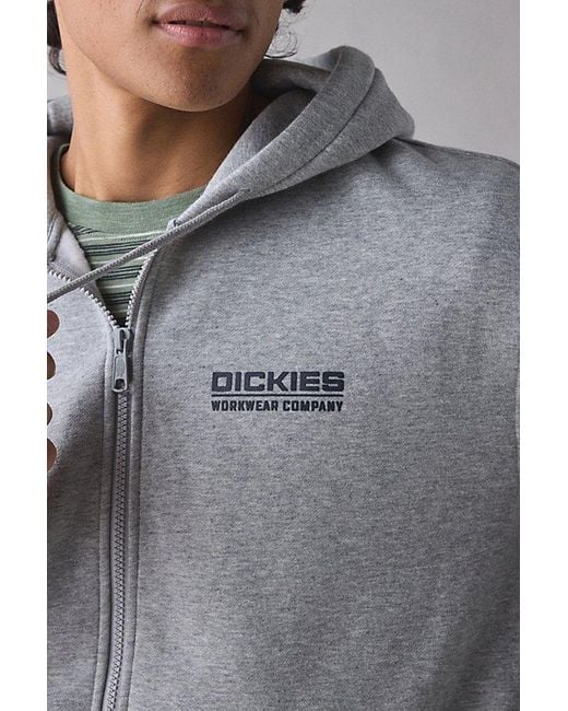 Dickies Gray Bolivar Graphic Zip-Up Hoodie Sweatshirt for men