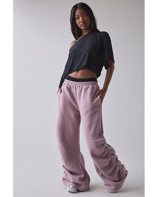 1st Position By Tinashe Purple Uo Exclusive Nasty Girl Ruched Wide Leg Sweatpant
