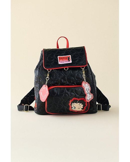 Whatever Makes You Happy Black Whatever! Makes You Happy Betty Boop Quilted Heart Trinket Backpack