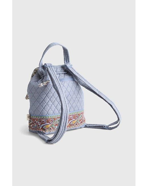 Vera Bradley Natural Quilted Cotton Drawstring Backpack