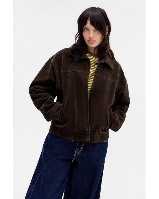 BDG Black Luca Faux Suede Workwear Jacket