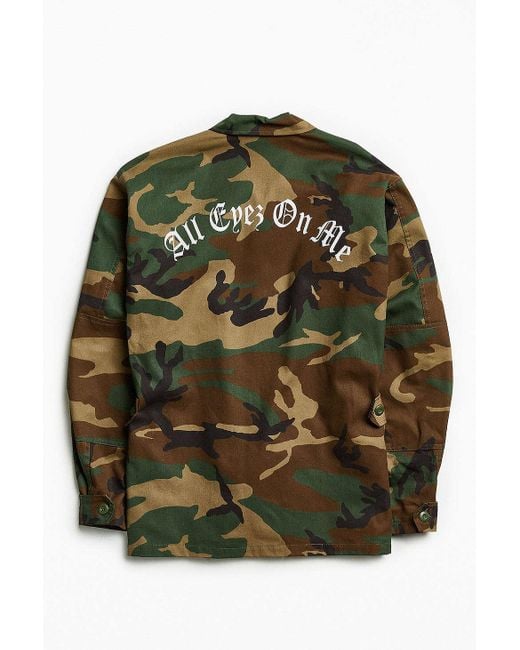 Urban Outfitters Green 2pac All Eyez On Me Camo Field Jacket for men