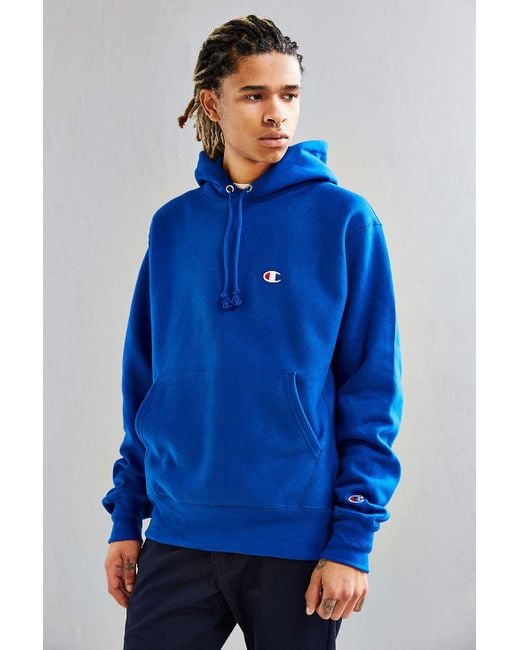 Clam fontein Luchtvaart Champion Reverse Weave Hoodie Sweatshirt in Blue for Men | Lyst
