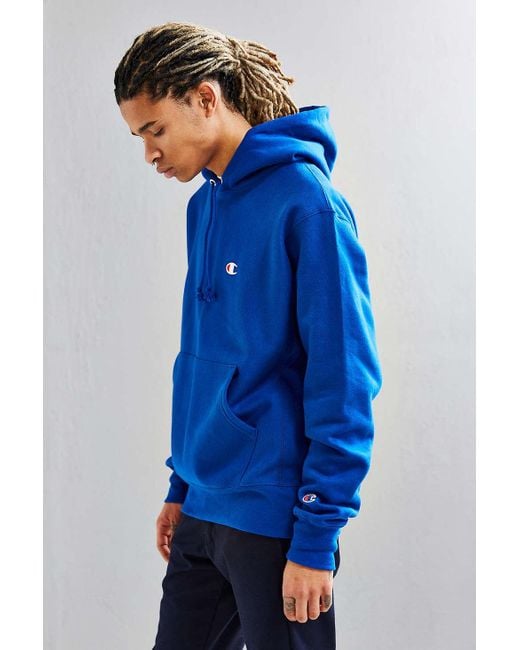 Champion Reverse Weave Hoodie Sweatshirt in Blue for Men | Lyst