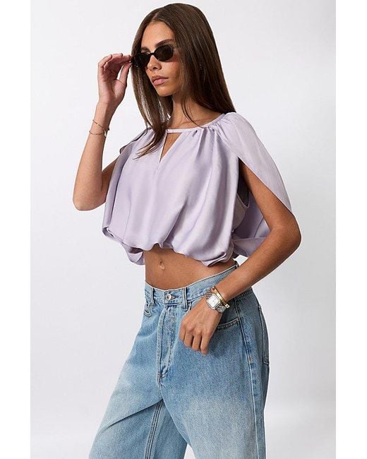 WeWoreWhat Blue Cape Bubble Top