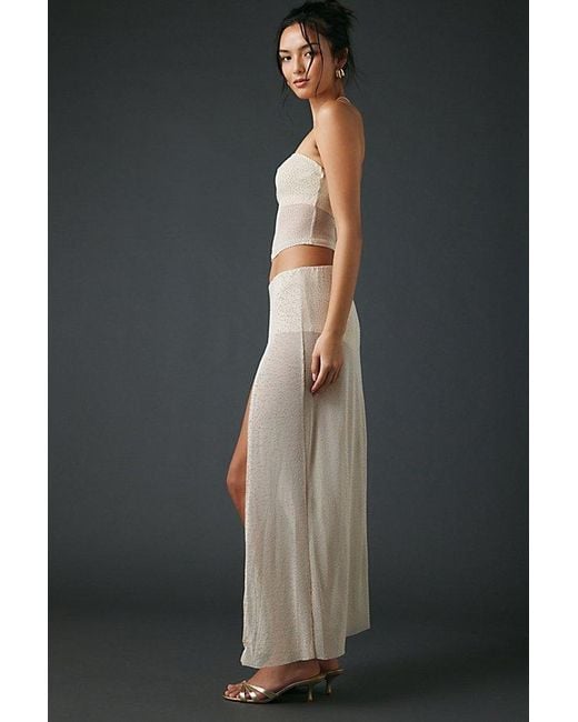 Urban Outfitters Black Uo A Girl's Best Friend Rhinestone Studded Sheer Mesh Skirt 2-Piece Set