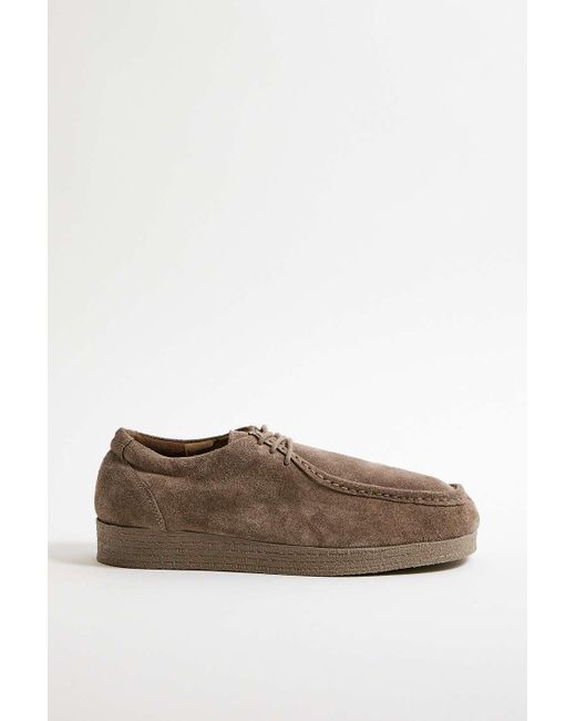Urban Outfitters Brown Uo The Moc Taupe Lace-up Suede Shoes