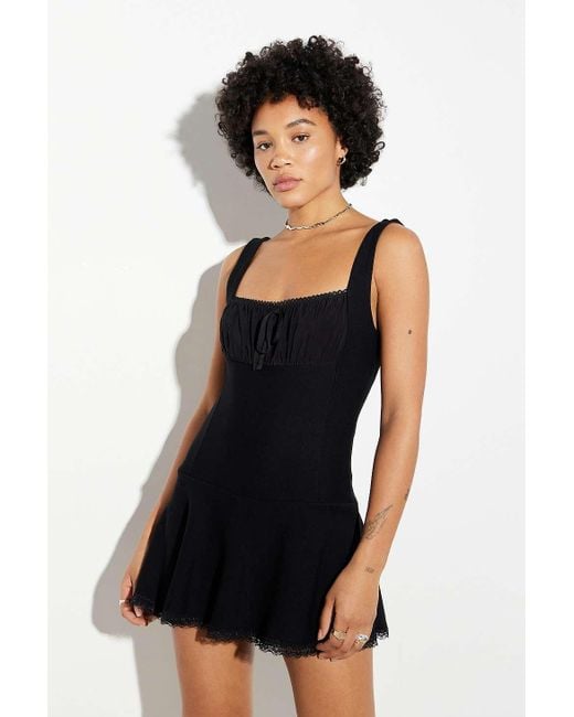 Silence + Noise Black Silence + Noise Drop Waist Ponte Playsuit