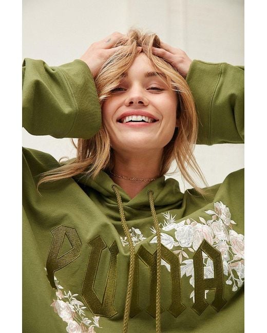 PUMA Fenty By Rihanna Oversized Hoodie Sweatshirt in Green | Lyst