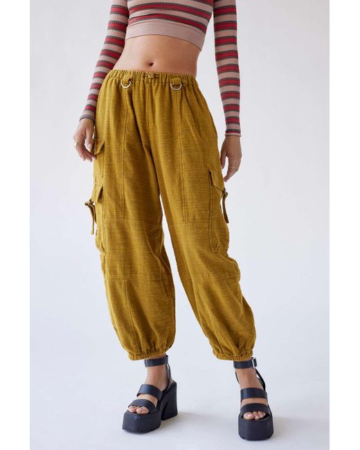 Urban Outfitters Flannel Uo Jana Balloon Cargo Pant in Green | Lyst Canada