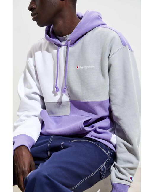 Champion Uo Exclusive Colorblock Hoodie Sweatshirt in Purple for Men | Lyst