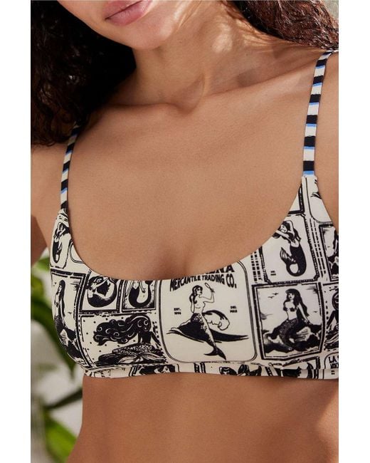 Out From Under Black Grace Print Bikini Top