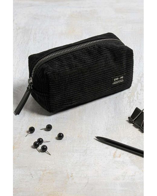 Urban Outfitters Black Uo Core Corduroy Pencil Case