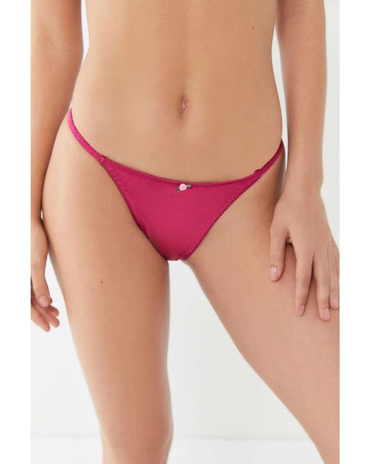 Out From Under Pink One And Only Satin String Bikini