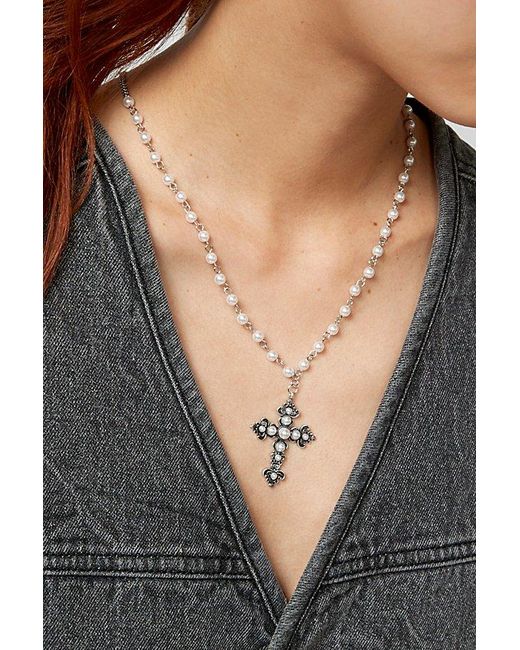 Urban Outfitters Gray Cross Necklace