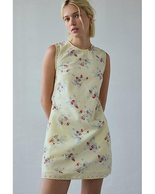 Kimchi Blue Green Delaney Sleeveless Lace-Trim Shift Mini Dress