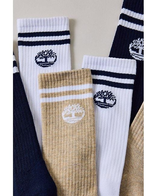 Timberland Blue Logo Crew Socks 3-Pack for men