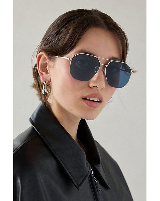 Urban Outfitters Blue Cole Metal Aviator Sunglasses