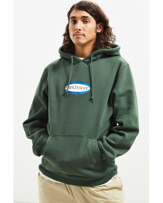 Stussy Green Oval Embroidered Hoodie Sweatshirt for men