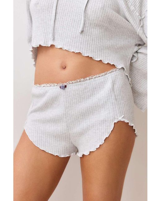 Urban Outfitters White Out From Under Ribbed Shorts