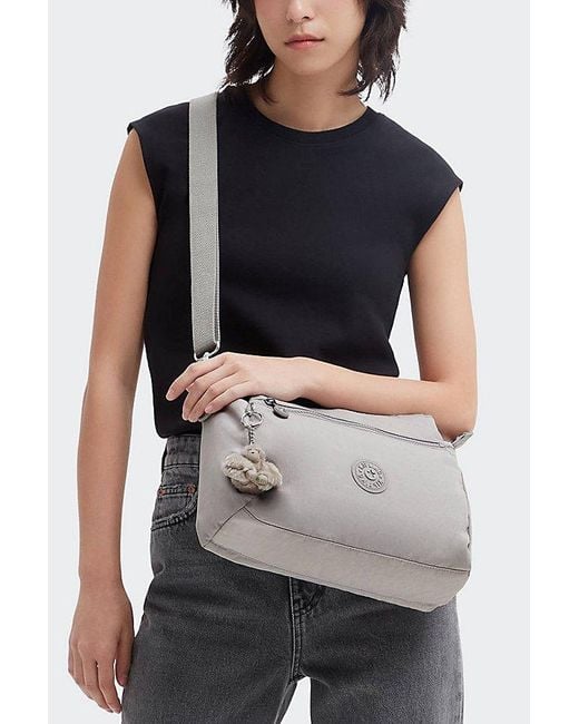Kipling Gray Elysia Nylon Shoulder Bag