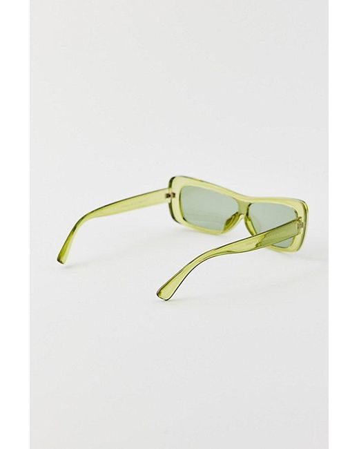 Urban Outfitters Blue Peyton Angled Rectangle Sunglasses
