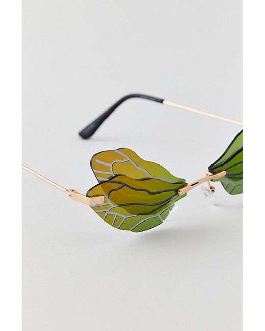 Urban Outfitters Blue Pixie Wing Rimless Sunglasses