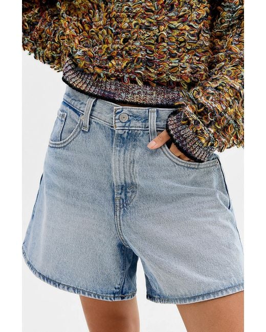 Levi's Blue Light Denim Cinched Baggy Shorts