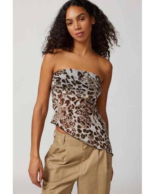 Urban Outfitters Brown Uo Y2k Mesh Tube Top