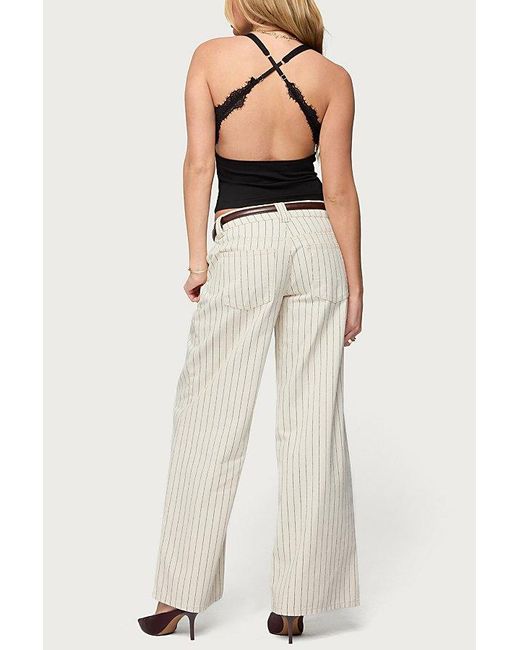 Edikted Ranata Lacey Scoop Neck Top in Black | Lyst