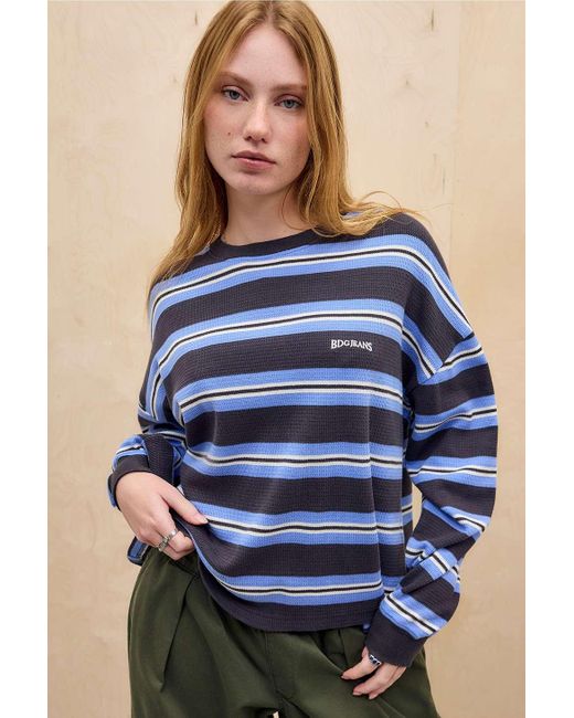 BDG Blue Eli Oversized Waffle T-shirt